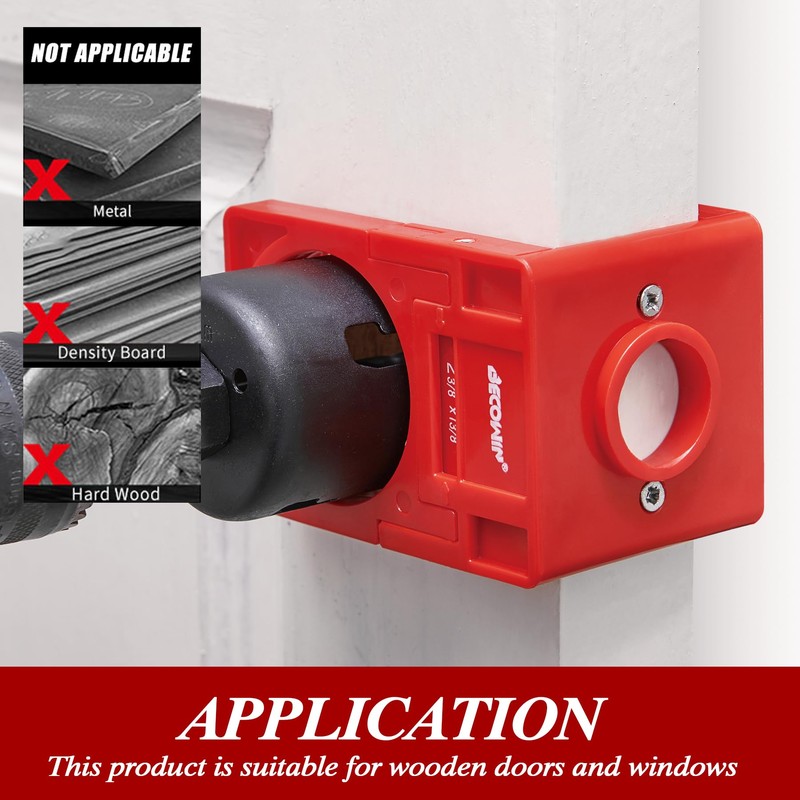 BECOWIN 1-3/8" - 1-3/4" Door Lock Installation Set with Guide