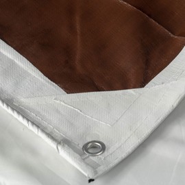 HydraTarp 10ft X 12ft Heavy Duty Waterproof Tarp - 14mil Thick - White/Brown Reversible Tarp