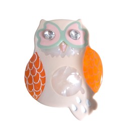 Funny Owl Hair Clip,Acetate Hair Clip,Big Claw Clip for Women,Novelty Hair Clips,Orange
