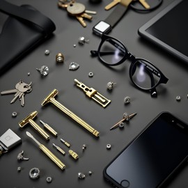 Golden Mini Brass Hammer with Screwdriver - 6-in-1 Multifunction Jewelers Hammer for Repair of Mobile Phones, Laptops, Watches, Glasses - Lightweight and Compact Hand Tools