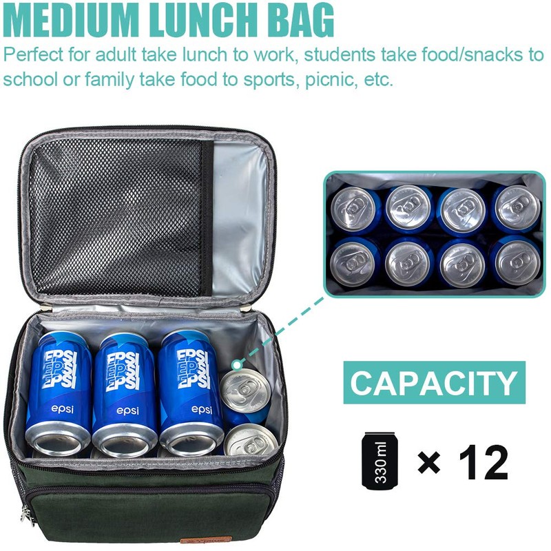 Tiblue Insulated Lunch Bag for Women/Men, Reusable Lunch Box for
