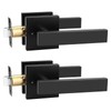 knobelite 2 Pack Privacy Door Handle,Keyless Matte Black Interior Door