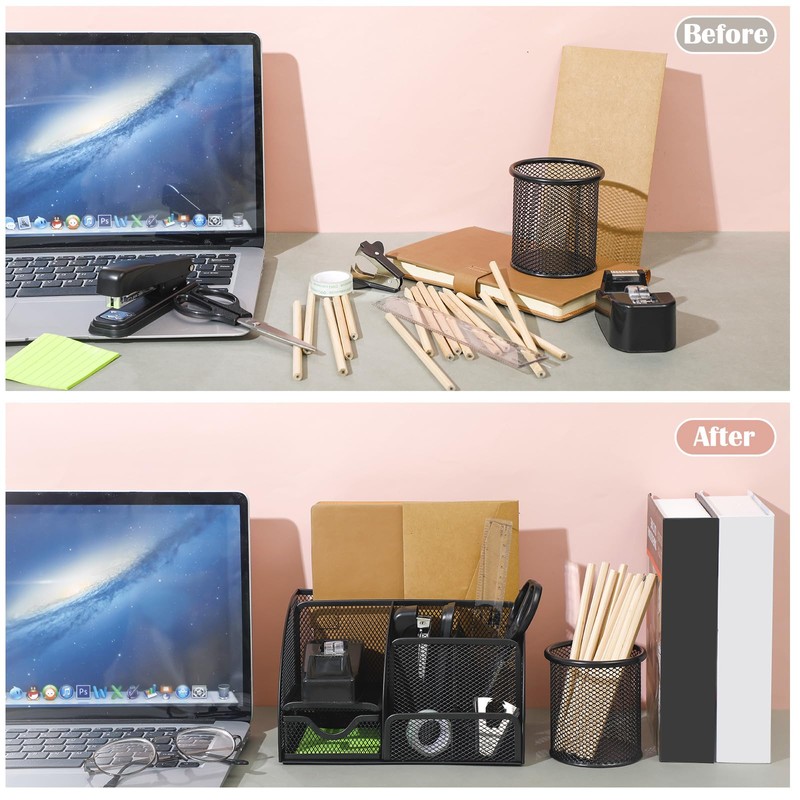 Black Desk Organizer and Accessories, Black Desk Asccessories Office Supply