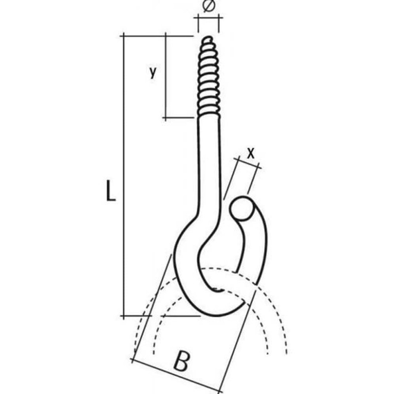 Christoph Palme Screw Hook M10 x 140 mm Ceiling Hook