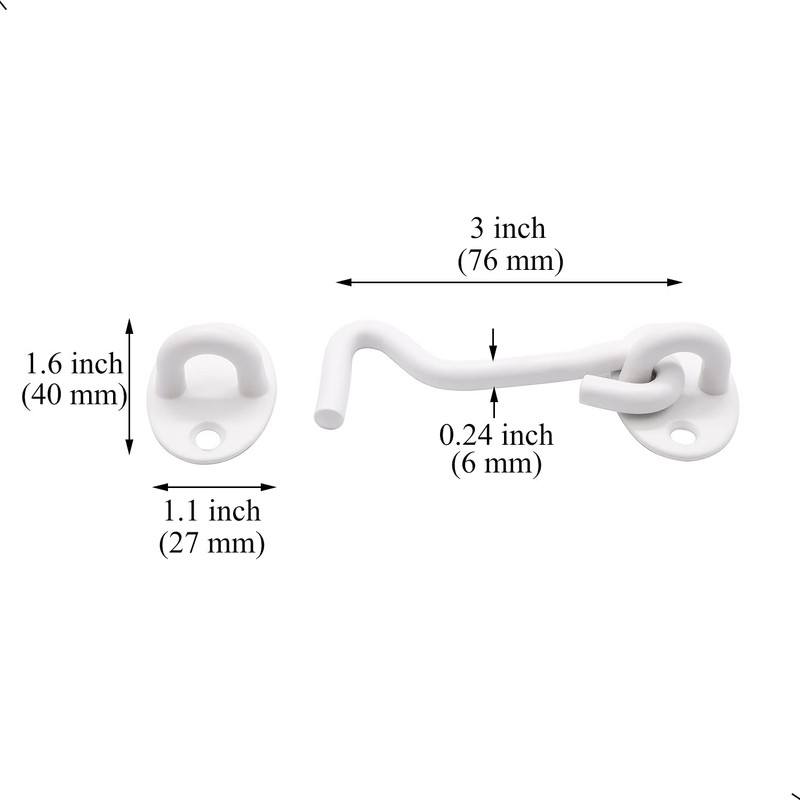 2Pcs 3 inch Barn Door Lock, Cabin Hook Eye Latch