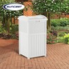 Suncast Wicker Plastic Outdoor Hideaway 33 Gallon Trash Can Bin