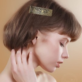 Kkjoy Hair Barrettes Large Hand Crafted Hair Clips Retro Vintage Metal French Hairpins Viking Celtic Knot Hair Accessory Hair Barrettes for Women Girls Jewelry Accessory