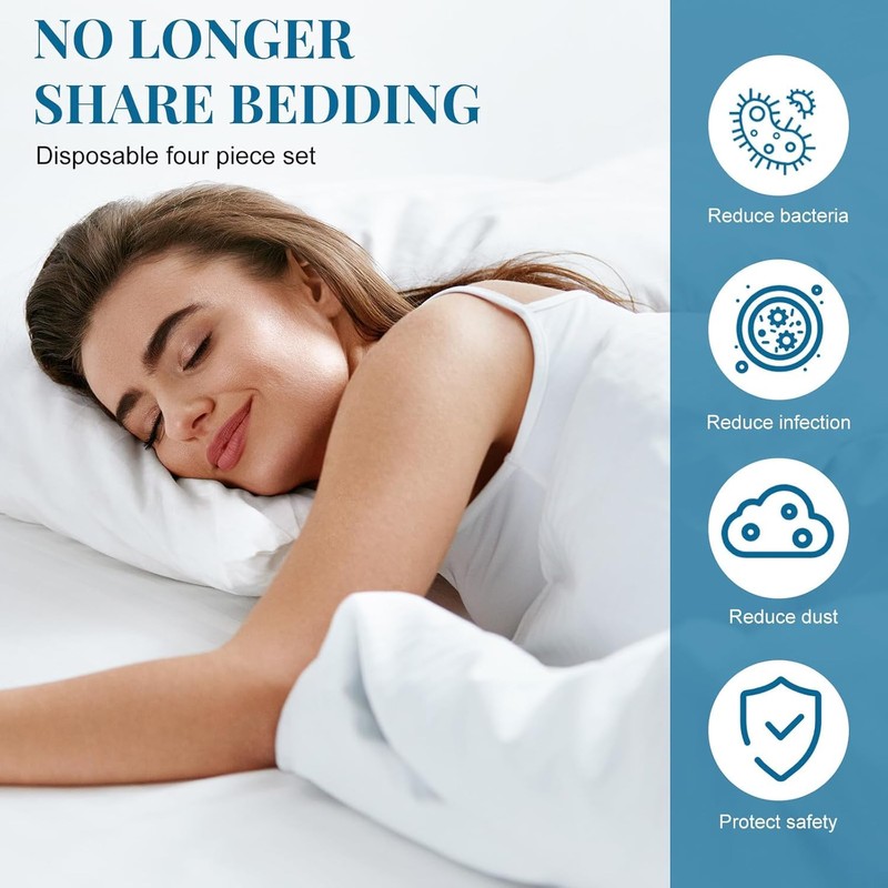 Disposable Sheet Set, 4-PC Thick Large Travel Bed Set (2)