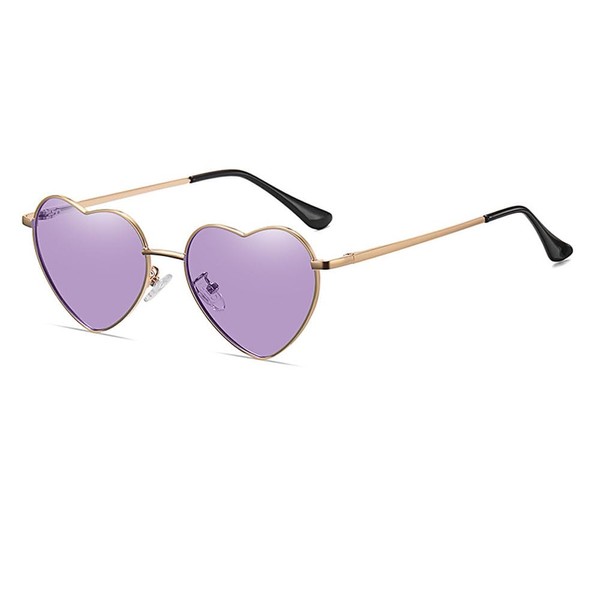 OZPYKAE Women Polarized Love Heart Sunglasses,Metal Frame UV400 Protection Lens
