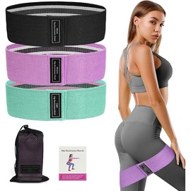 Resistance Bands - 3-Piece Resistance Hip Band Set - Fitness Bands with 3 Tensile Strengths - Terrabands with Non-Slip Design - Ideal for Leg and Hip Training, Pilates, Yoga and Strength Training