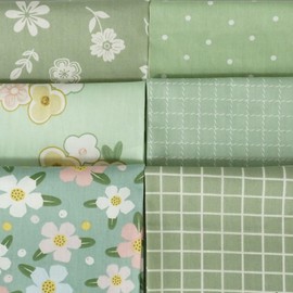 Gnognauq 6Pcs 18 x 22 Inches Floral Cotton Fabric Fat Quarter Bundles Pre-Cut Patchwork Fabric for Sewing Quilting