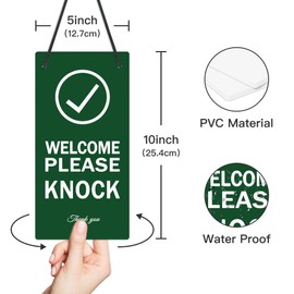 Putuo Decor Please Do Not Disturb Door Hanger Sign, Welcome Please Knock Sign, PVC Double Sided Meeting Sign Office Door, 10x5In Session Door Sign For Therapists, Counseling, Conference, Office