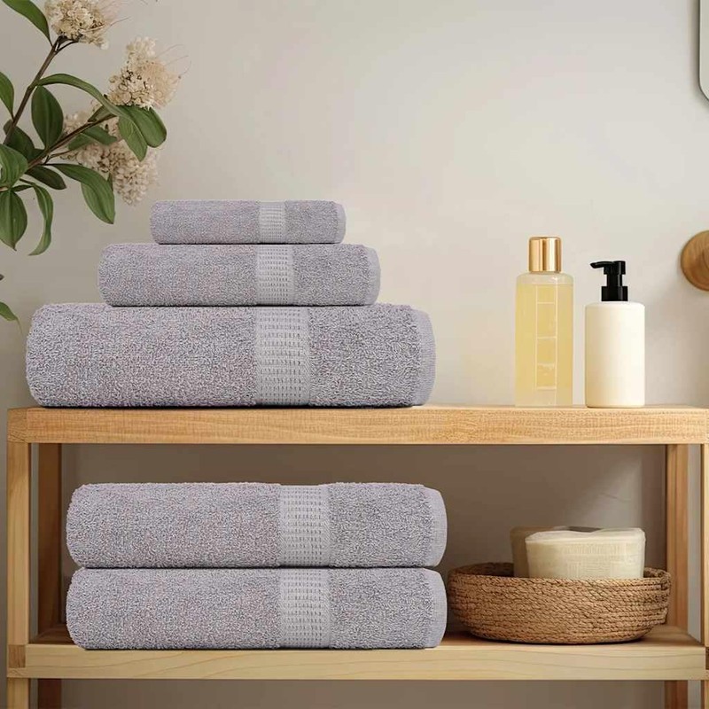 vidaXL Guest Towels - 4 Pack Ring-Spun Cotton, Grey 30x50