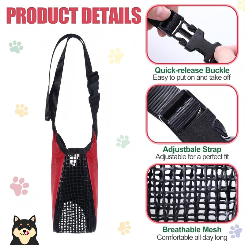 Shinylin 6 Sizes Dog Muzzle Basket Air Mesh Muzzle, Snap