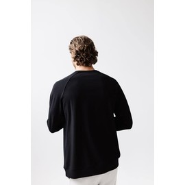 Cozy Earth Men’s Pullover Crew Neck Sweatshirt - Lightweight Viscose from Bamboo Blend - Ultra Soft Brushed Fabric Crewneck Sweater for Men - Black X-Large