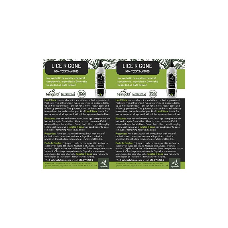 Safe Solutions Lice R Gone Nontoxic Shampoo, 8 oz. Bottle