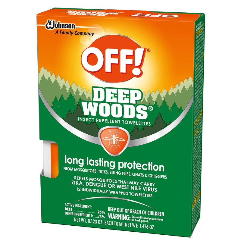 OFF! Deep Woods Insect Repellent Towelettes, 12 Count (Pack of
