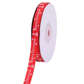 WedDecor 10MM Red & Green Christmas Ribbon 50 Yards Xmas Tree for Gift Wrapping Bows Wreaths Crafting Party Decoration Celebrations, 2 Rolls Ribbons for Gift Wrapping Outdoor Decoration