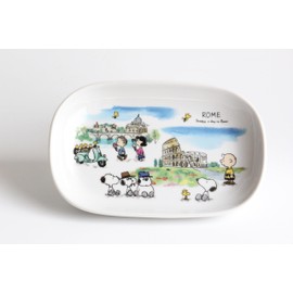 Italian Roman Snoopy Oval Plate 2 Pattern Set