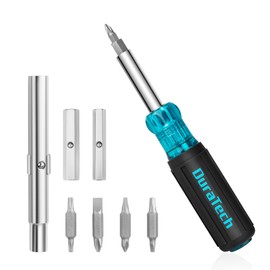 DURATECH Screwdriver, Multi Bit 11-in-1 Screw Driver & Nut Driver Set, Premium S2 Steel Bits, Portable Screw-driver, with Phillips, Slotted, Torx, Square Bits