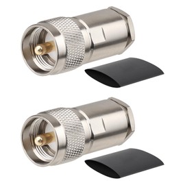 MOOKEERF 2 Pack PL259 Coax Connectors 50 Ohm PL-259 UHF Male Clamp Connector for LMR400 KMR400 RG8 RG8U RG213 Coaxial Cable