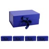 kaxilu Blue Gift Boxes with Ribbon Foldable Set of 5