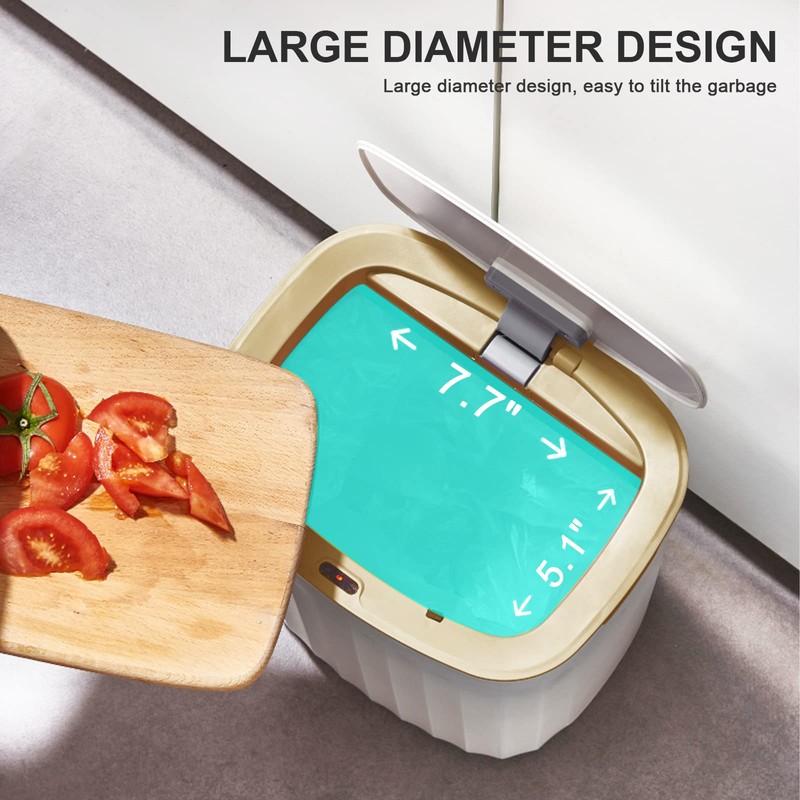 ELPHECO 3.5 Gallon Waterproof Motion Sensor Bedroom Trash Can with