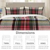 BaoNews Scottish Tartan Duvet Cover Set King Size,3 Pieces Green