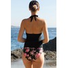 Beachsissi - Traje de baño sexy con cuello halter, estampado