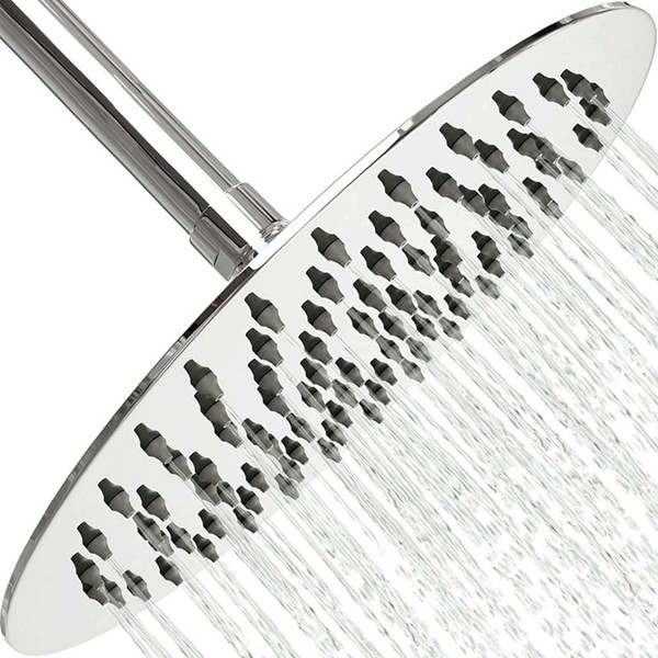 Rainfall Shower Head 8 Inch Round Fixed Shower Heads to Increase Pressure 304 Stainless Steel Rain Angle Adjustable Shower Head for The Ultimate Shower Experience