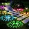 Bright Solar Pathway Lights 6 Pack,Color Changing+Warm White LED Solar