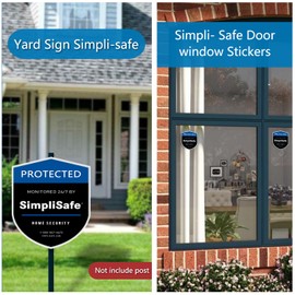 3PCS Yard Sign Shield Compatible for SimpliSafe Home Security System，3PCS Door/Window Stickers，Durable and Waterproof, Alarm Stickers，Security Signs for Yard