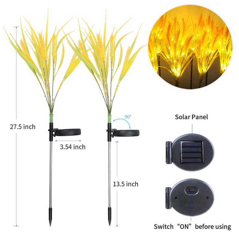 Idefair Solar Flowers Lights Outdoor, 2 Pack Solar Garden Stake