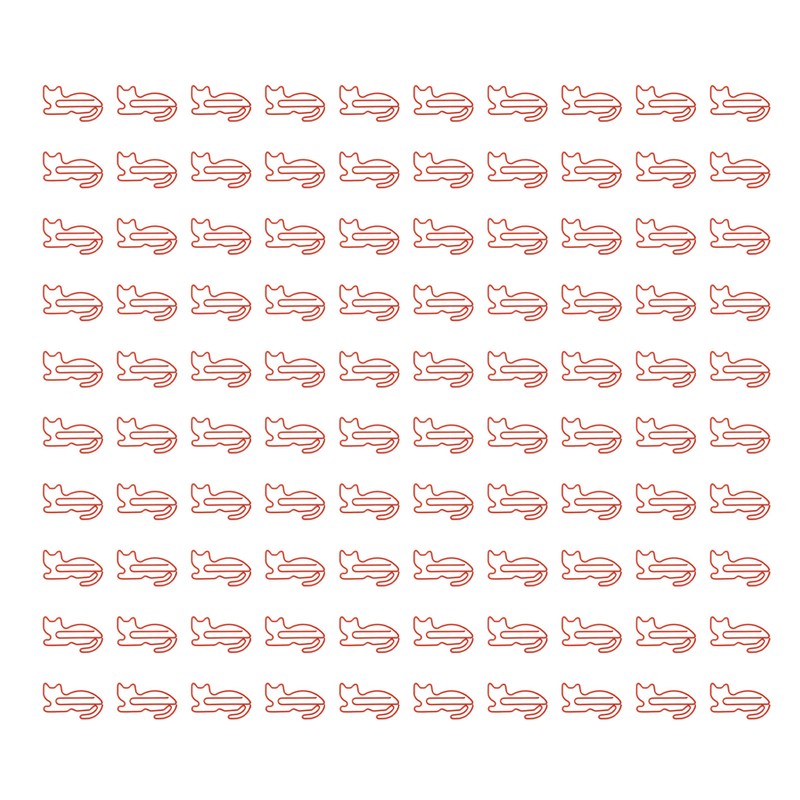100pcs Cat Shape Paper Clips Plating Process Increased Slip Resistance