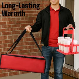 Bodaon Insulated Bag-Pizza Bags for Delivery & Plastic Portable Drink Carrier，20"x 20"x 6" Doordash Warmer/Hot Food BCarrier Box，Termicas/Warming/Heat Carrying out Insulation Large Bag, Keeping Cooler