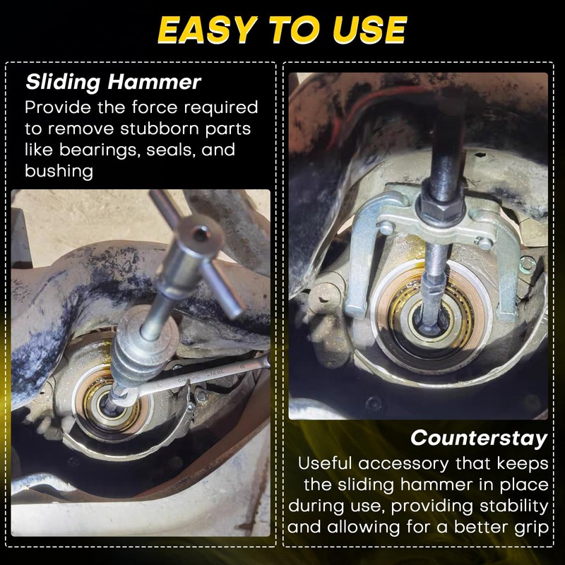 Acymner 16PCS Bearing Puller Slide Hammer Set, Blind Hole Collet