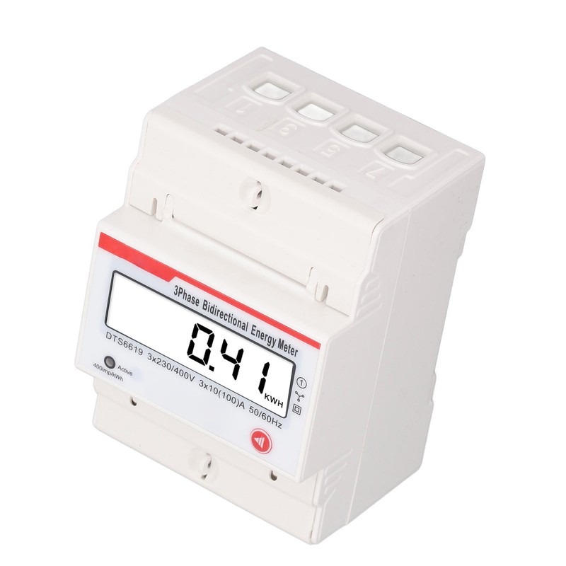 DIN Rail 3 Phase 4 Wire Energy Meter Multifunctional LCD
