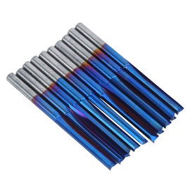 Genmitsu CNC Brocas de Enrutador CNC Genmitsu, ZDZCYS22DL 10 Piezas Herramienta de Fresado con Mango de 3,175 Mm Carburo Cementado Cortador de Fresado Recto de 2 Flautas