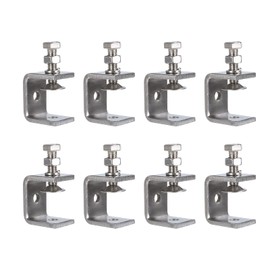 Pack of 8 C Clamp 30 mm Stainless Steel C Clamp Small Mounting Clamp Adjustment Range 16-25 mm C Clamp Stainless Steel Carrier Clamp for Welding, Tools, DIY, Woodworking