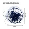 Z&X Sinamay Fascinator Pillbox Hats for Feather Floral Dots Veil