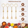 4PCS Mini Spoon Keychain Metal Tiny Spoons Small Spoons for