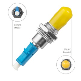 Duogalia 2 Pack Singlemode LC/UPC Male to ST/UPC Female Fiber Optic Adapter Connector Hybrid Optical Adapter/Coupler, Flange-Type Adapter