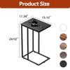 WLIVE Black Side Table, C Table End Table for Bedroom,