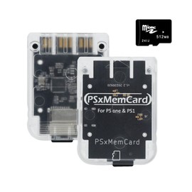 BITFUNX BITFUNX PSxMemCard PS1 Memory Card - Supports Firmware Upgrade, Saves Game Data and FreePSXBoot, Includes a 512MB MicroSD Card, High Speed Game Memory Card for PS1/PS One Console