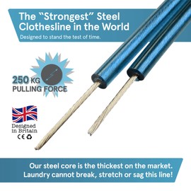 SMITH'S 2015 The Strongest Steel Washing Line by Smith's? (Blue, Size 30m/100ft) | Super Strong, Lifelong, Heavy-Duty Outdoor & Indoor Clothesline | Rot, Mould & Weather Resistant | Lifelong Guarantee!