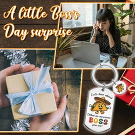 WEHBVF Taco Keychain Best Boss Gift Taco Gifts Birthday Gift for Boss Female Funny Boss Basket Gift for Male Female Coworker Thanksgiving Day