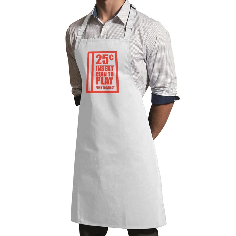 Fabulous Premium Kitchen Apron White Insert Coin to Play Video