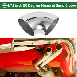 Motoforti 4.75" Inch OD 90 Degree Mandrel Bend Elbow Car Modified Exhaust Pipe Tubing 1.2mm/18GA Thickness 304 Stainless Steel Bend Tube Stair Handrail Piping 120x245x1.2mm