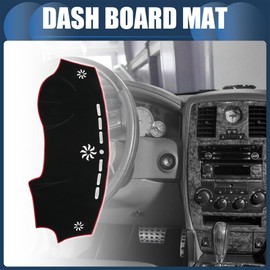 INFINAUTO Dash Cover, Center Console Non-Slip Dashboard Carpet Mat for Chrysler 300c 2011-2017 Polyester Black Red,1Pc