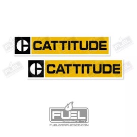 Aftermarket Caterpillar CATTITUDE Diesel Engine Replacement Vinyl Decals Stickers x2